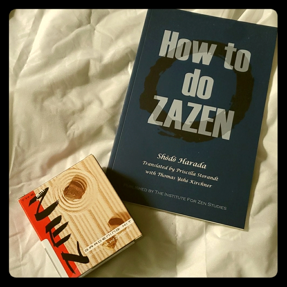 Zen mini garden with Zen inspired book